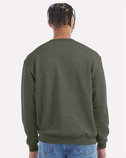 Champion Powerblend® Crewneck Sweatshirt S600 Dark Green Heather Custom Embroidered Business Logo