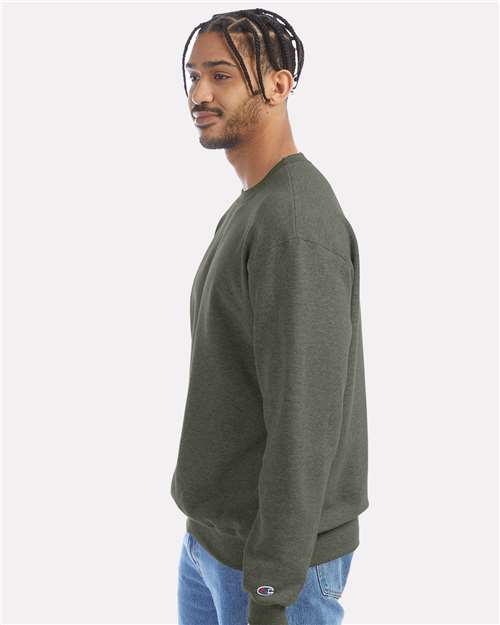 Champion Powerblend® Crewneck Sweatshirt S600 Dark Green Heather Custom Embroidered Business Logo