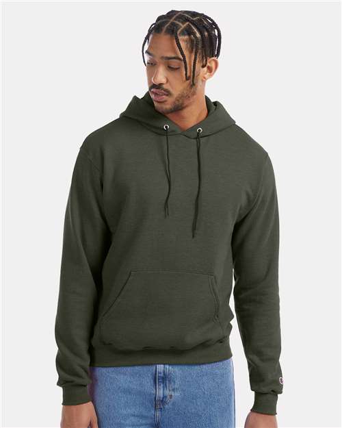 Champion Powerblend® Hooded Sweatshirt S700 Dark Green Custom Embroidered Business Logo