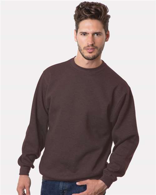 Custom Embroidered  Bayside USA-Made Crewneck Sweatshirt 1102 Chocolate