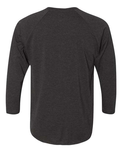 Next Level Triblend Three-Quarter Raglan T-Shirt 6051 Vintage Black Sleeves/ Vintage Black Body