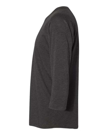 Next Level Triblend Three-Quarter Raglan T-Shirt 6051 Vintage Black Sleeves/ Vintage Black Body