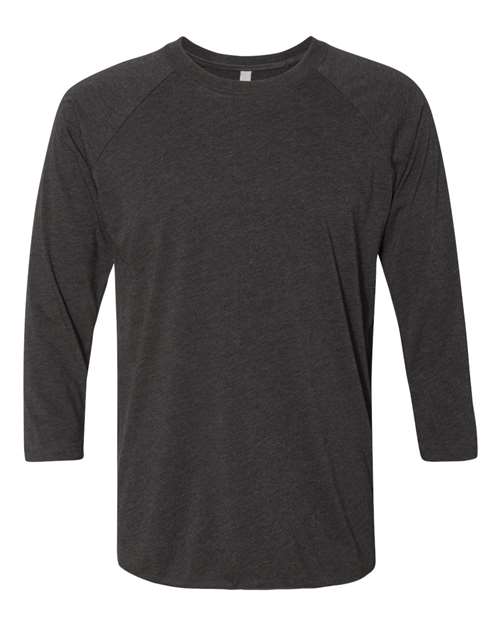 Next Level Triblend Three-Quarter Raglan T-Shirt 6051 Vintage Black Sleeves/ Vintage Black Body