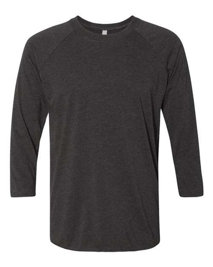 Next Level Triblend Three-Quarter Raglan T-Shirt 6051 Vintage Black Sleeves/ Vintage Black Body
