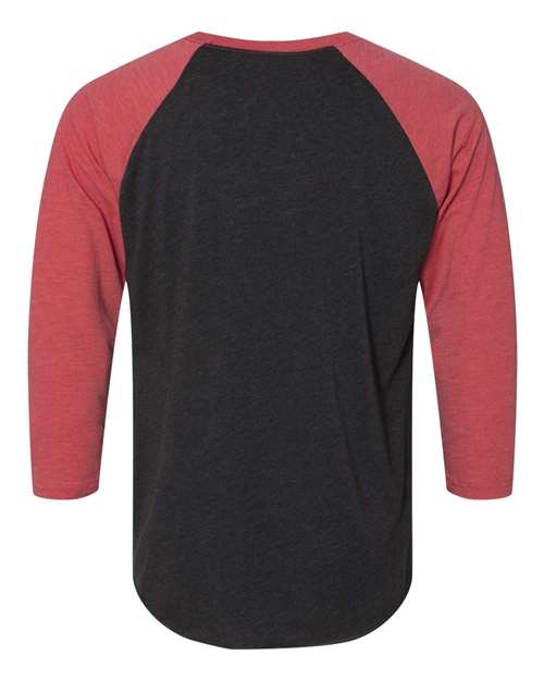 Next Level Triblend Three-Quarter Raglan T-Shirt 6051 Vintage Red Sleeves/ Vintage Black Body