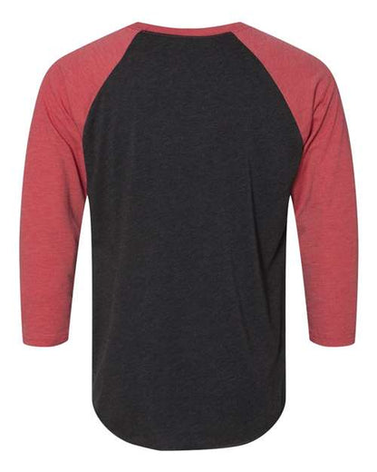 Next Level Triblend Three-Quarter Raglan T-Shirt 6051 Vintage Red Sleeves/ Vintage Black Body