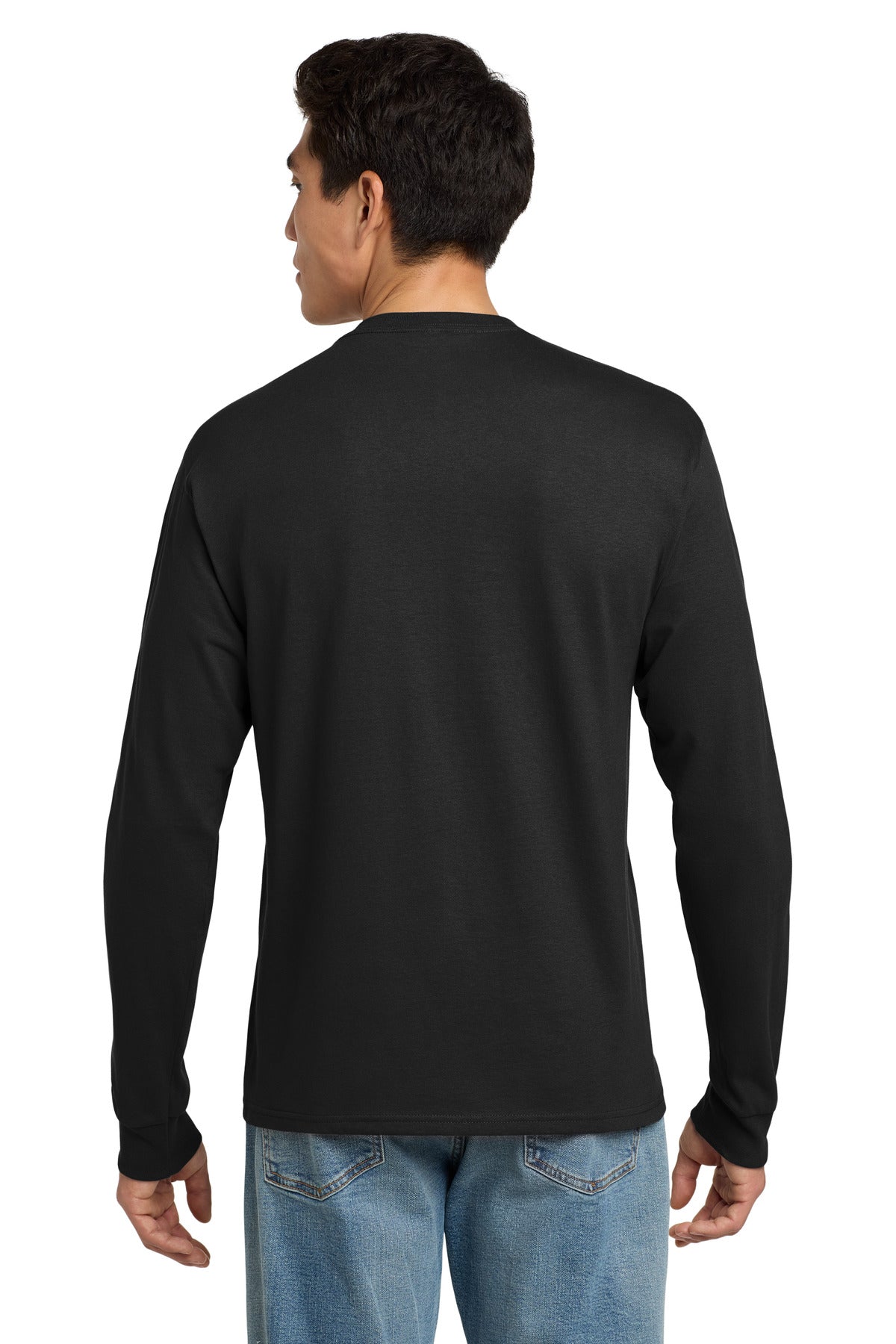 Custom Embroidered Hanes - Authentic 100% Cotton Long Sleeve T-Shirt.  5586,Black