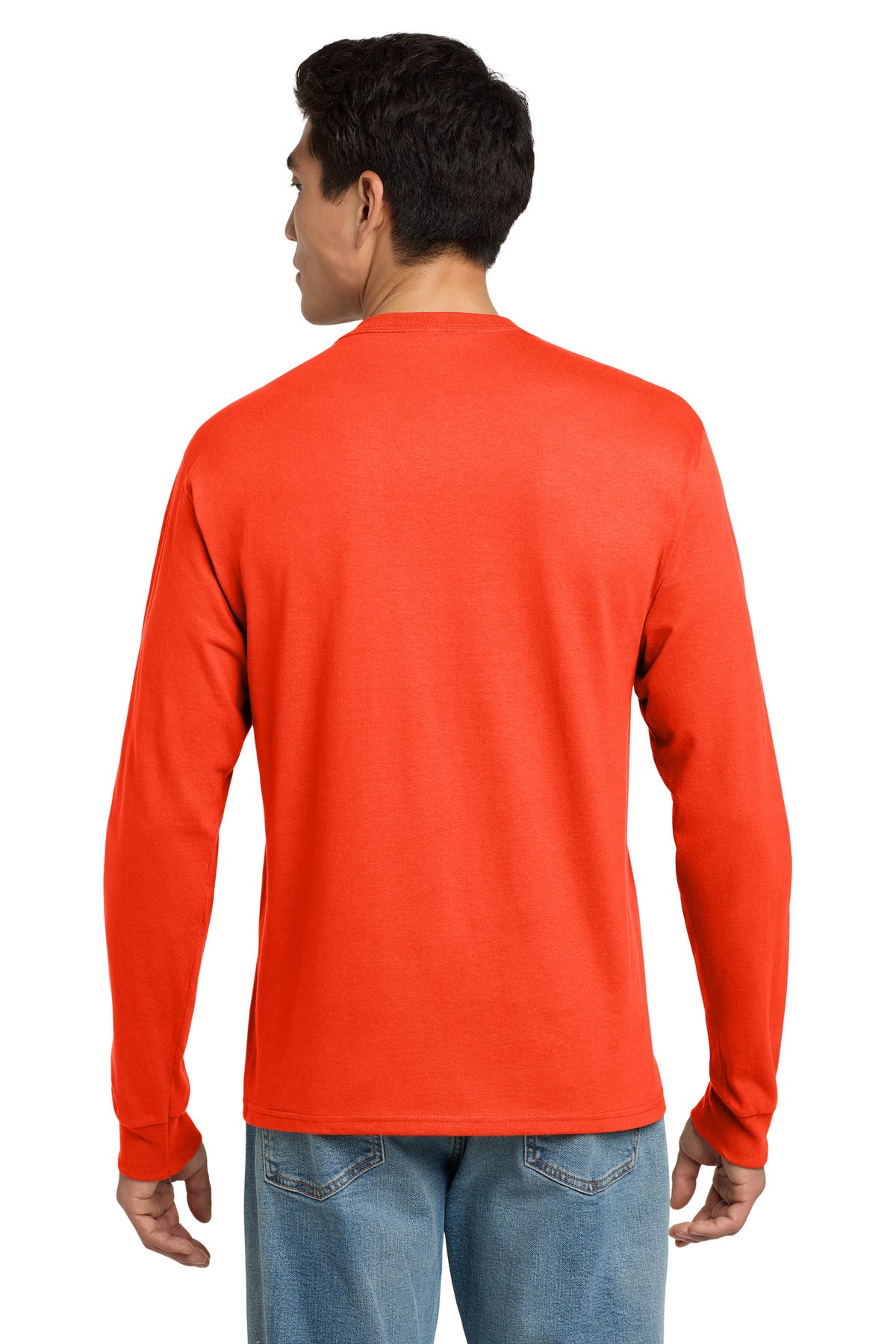 Custom Embroidered Hanes - Authentic 100% Cotton Long Sleeve T-Shirt.  5586,Orange