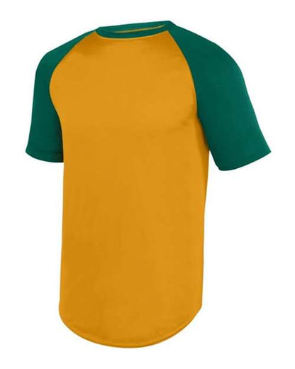 Custom EmbroideredAugusta Sportswear Unisex Wicking Short Sleeve Baseball Jersey 5197 Gold/ Dark Green