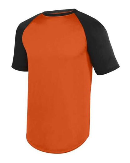 Custom EmbroideredAugusta Sportswear Unisex Wicking Short Sleeve Baseball Jersey 5197 Orange/ Black