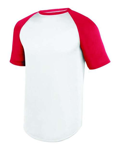 Custom EmbroideredAugusta Sportswear Unisex Wicking Short Sleeve Baseball Jersey 5197 White/ Red