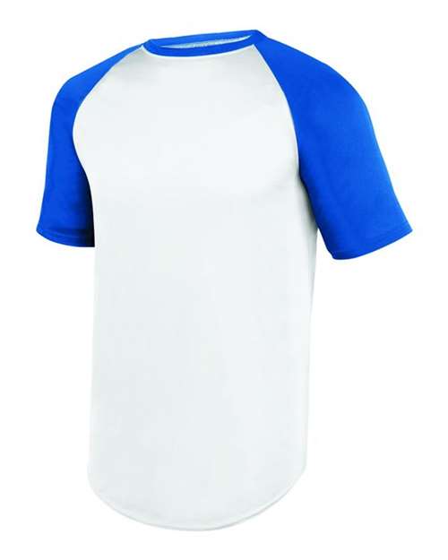 Custom EmbroideredAugusta Sportswear Unisex Wicking Short Sleeve Baseball Jersey 5197 White/ Royal