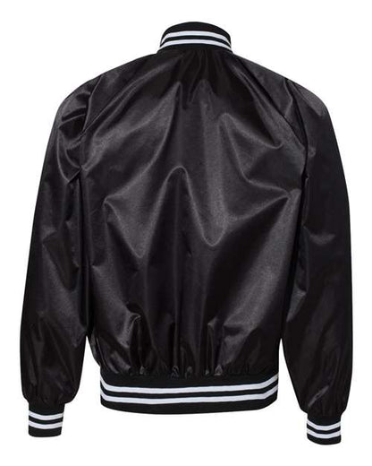 Augusta Sportswear Satin Baseball Jacket Striped Trim 3610