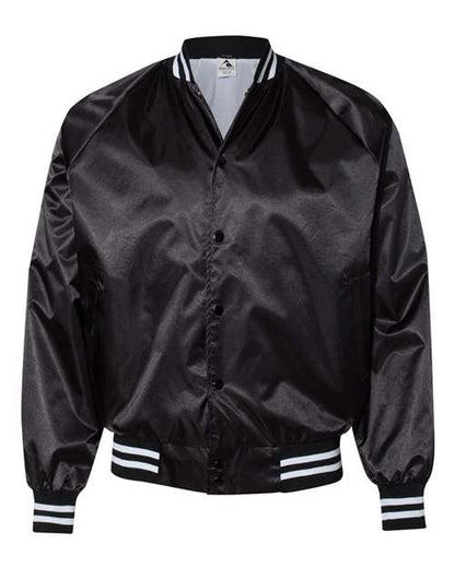 Augusta Sportswear Satin Baseball Jacket Striped Trim 3610