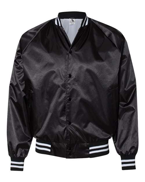 Augusta Sportswear Satin Baseball Jacket Striped Trim 3610
