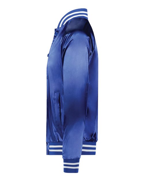 Augusta Sportswear Satin Baseball Jacket Striped Trim 3610