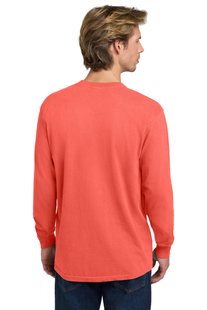 Custom Embroidered Comfort Colors T-Shirts  in Neon Red Orange