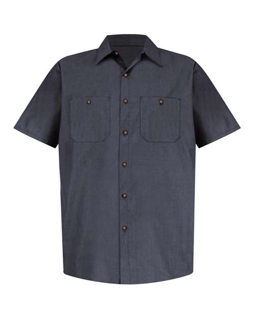 Red Kap Industrial Short Sleeve Work Shirt SP24 Black Custom Embroidered Business Logo