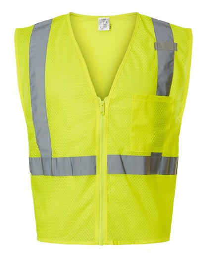 Kishigo Single Pocket Zipper Mesh Vest 1089-1090