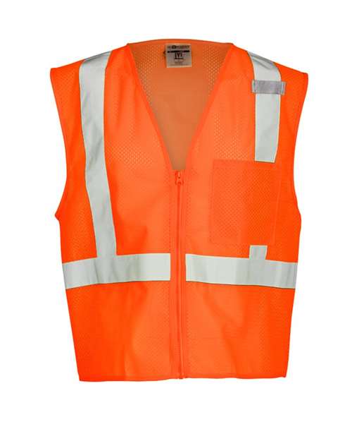 Kishigo Single Pocket Zipper Mesh Vest 1089-1090