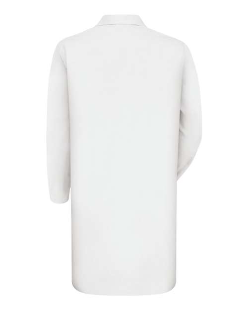 Custom EmbroideredRed Kap Unisex Gripper Front Lab Coat 5474 White