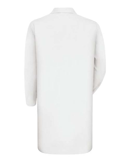 Custom EmbroideredRed Kap Unisex Gripper Front Lab Coat 5474 White