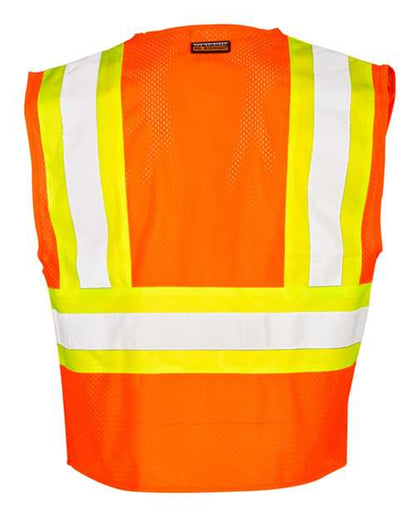 Custom EmbroideredKishigo Unisex Contrasting Mesh Breakaway Vest 5478 Orange