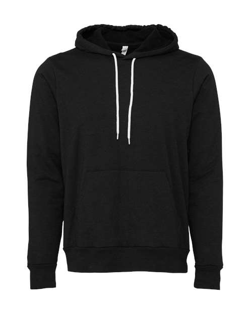 BELLA + CANVAS Sponge Fleece Hoodie 3719 Black Heather Custom Embroidered Business Logo