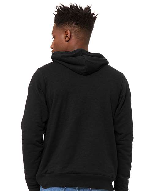 BELLA + CANVAS Sponge Fleece Hoodie 3719 Black Heather Custom Embroidered Business Logo