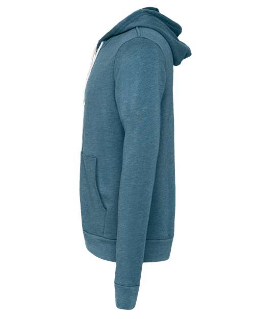 BELLA + CANVAS Sponge Fleece Full-Zip Hoodie 3739 Heather Deep Teal