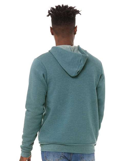 BELLA + CANVAS Sponge Fleece Full-Zip Hoodie 3739 Heather Deep Teal