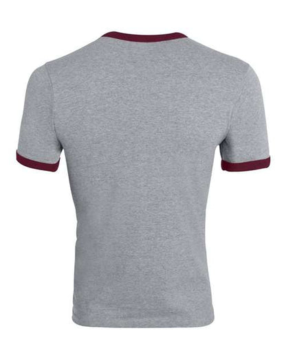 Augusta Sportswear 50/50 Ringer T-Shirt 710 Athletic Heather/ Maroon