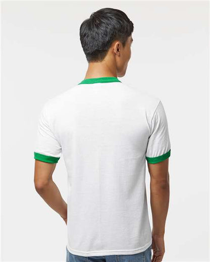 Augusta Sportswear 50/50 Ringer T-Shirt 710 White/ Kelly