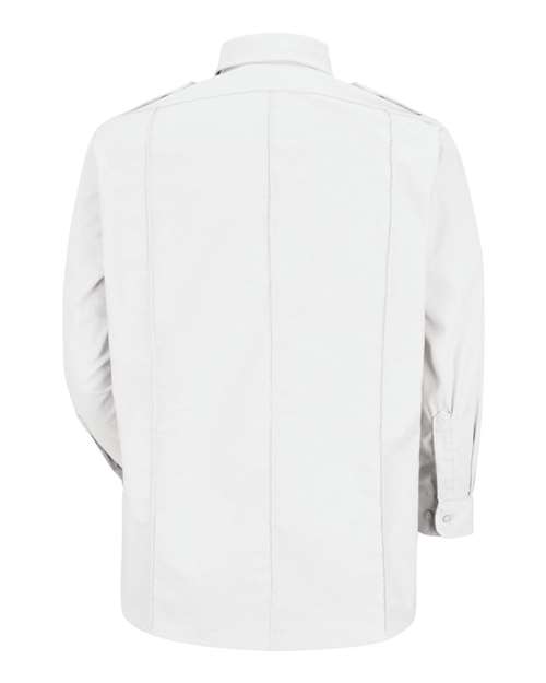 Custom EmbroideredRed Kap Men's Long Sleeve Security Shirt 5592 White - 345