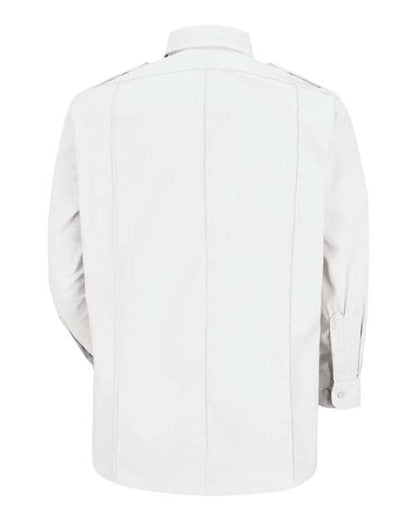 Custom EmbroideredRed Kap Men's Long Sleeve Security Shirt 5592 White - 367