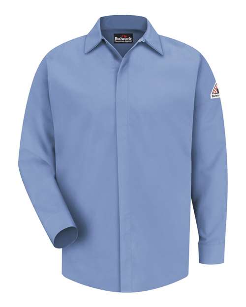 Bulwark Men's Concealed-Gripper Pocketless Work Shirt 5659