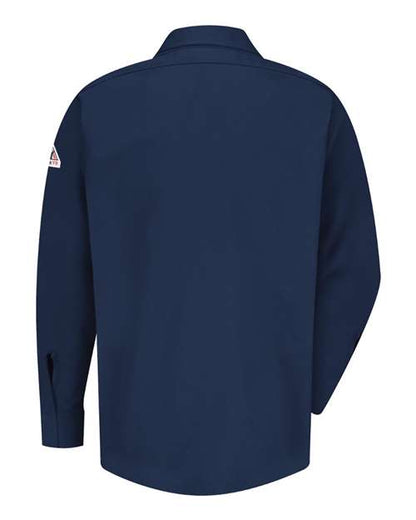 Custom EmbroideredBulwark Men's Concealed-Gripper Pocketless Work Shirt 5659 Navy
