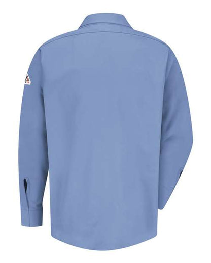 Custom EmbroideredBulwark Men's Tall Concealed-Gripper Pocketless Work Shirt 5660 Light Blue
