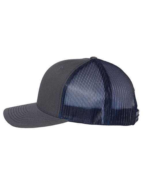 Richardson Snapback Trucker Cap 112 Charcoal/ Navy Custom Embroidered Business Logo