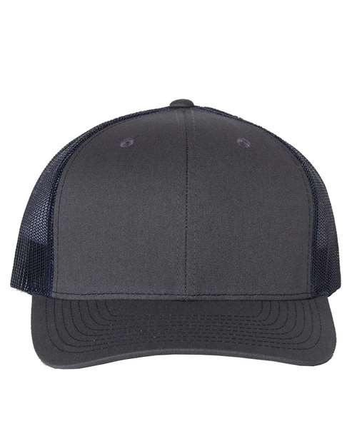 Richardson Snapback Trucker Cap 112 Charcoal/ Navy Custom Embroidered Business Logo