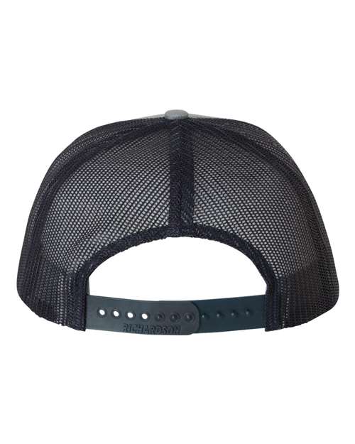 Richardson Snapback Trucker Cap 112 Heather Grey/ Light Grey Custom Embroidered Business Logo