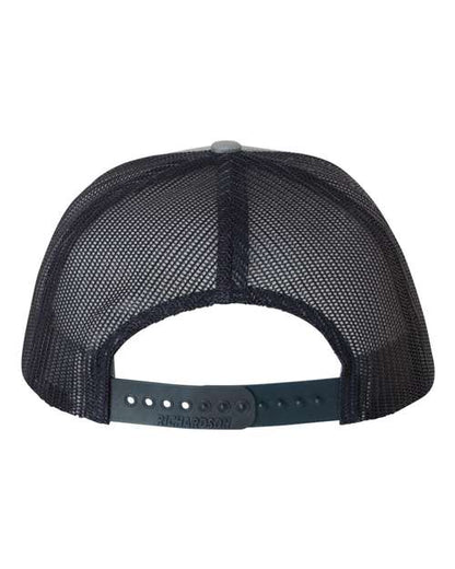 Richardson Snapback Trucker Cap 112 Heather Grey/ Light Grey Custom Embroidered Business Logo