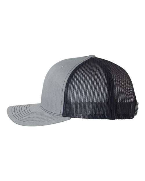 Richardson Snapback Trucker Cap 112 Heather Grey/ Navy Custom Embroidered Business Logo