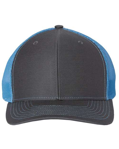 Richardson Snapback Trucker Cap 112 Charcoal/ Columbia Blue Custom Embroidered Business Logo