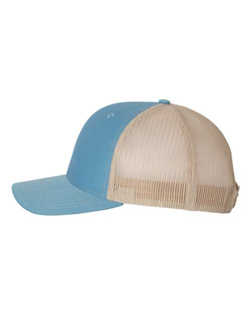 Richardson Snapback Trucker Cap 112 Columbia Blue/ Khaki Custom Embroidered Business Logo