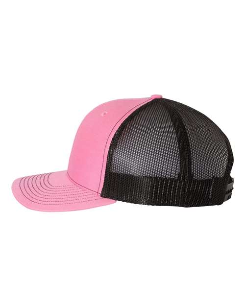 Richardson Snapback Trucker Cap 112 Hot Pink/ Black Custom Embroidered Business Logo