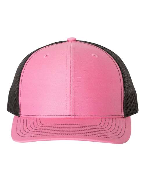 Richardson Snapback Trucker Cap 112 Hot Pink/ Black Custom Embroidered Business Logo