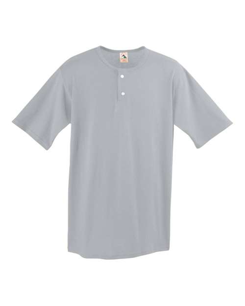 Custom EmbroideredAugusta Sportswear Men's Two-Button Baseball Jersey 5681 Silver Grey