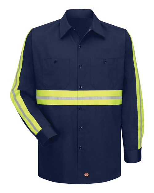 Red Kap Men's Enhanced Visibility Long Sleeve Cotton Work Shirt SC30E