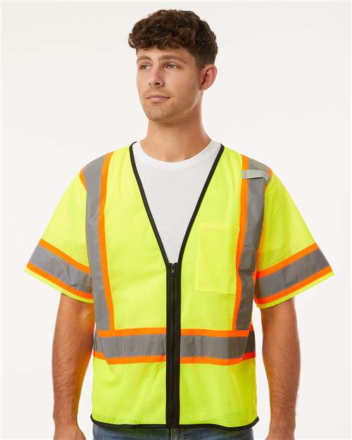 Custom Embroidered  Kishigo Class 3 Mesh Zippered Vest 1565-1566  